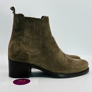 La Canadienne Women's Princeton Taupe Suede Chelsea Western Ankle Boots Size 7